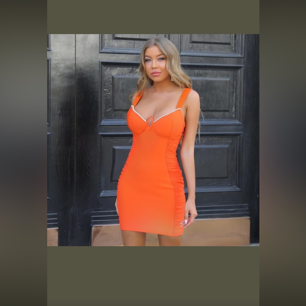 ✨NWT Obscur International Stella Radiant Orange Party Dress Mini Dress Small